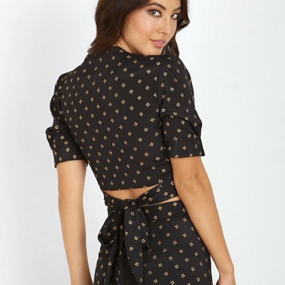 Flynn Skye | That’s A Wrap Metallic Crop Top & Wrap It Up Maxi Skirt | XS - Picture 4 of 5